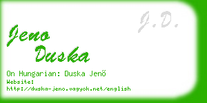 jeno duska business card