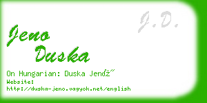 jeno duska business card